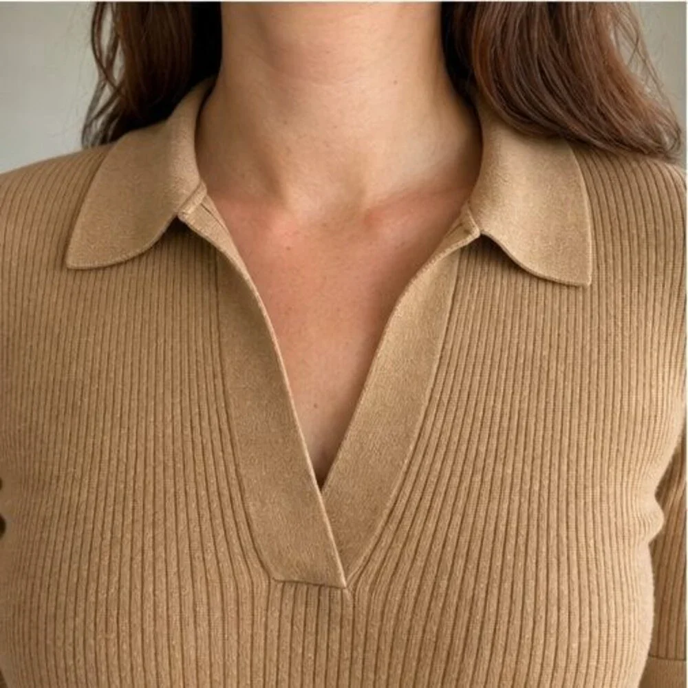 Blue Tie Neck Blouse